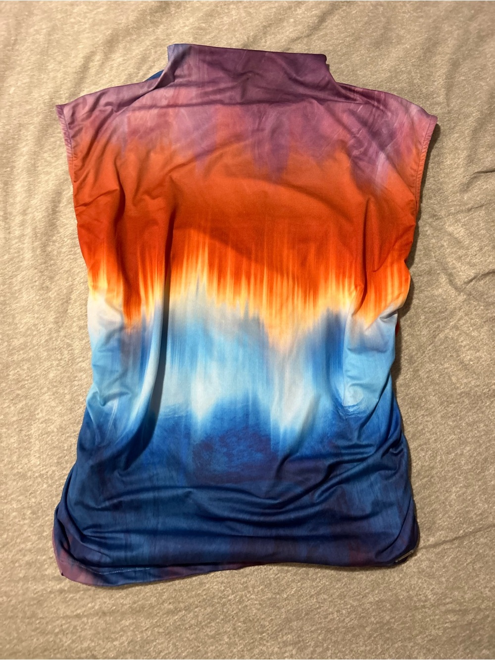 Retro High Neck Multi-Color Ombre Sleeveless Women’s Top